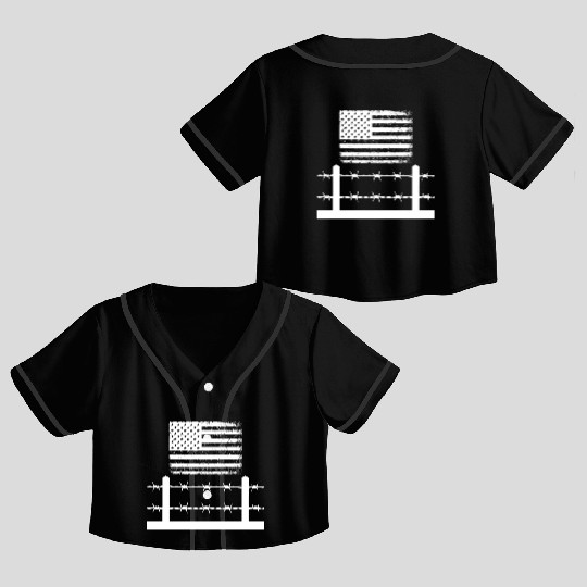 Barbed wire America Crop Top Baseball Jerseys