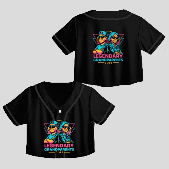 Legendary Grandparents Retro Neon Crop Top Baseball Jerseys