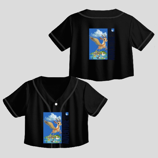 Flying Mythical Waterfowl with Adventure Theme Crop Top Baseball Jerseys