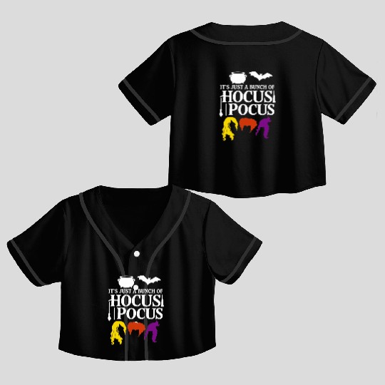 Hocus Pocus Haloween Party Crop Top Baseball Jerseys