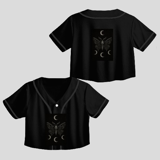 Dark Celestial Butterfly Tapestry Crop Top Baseball Jerseys