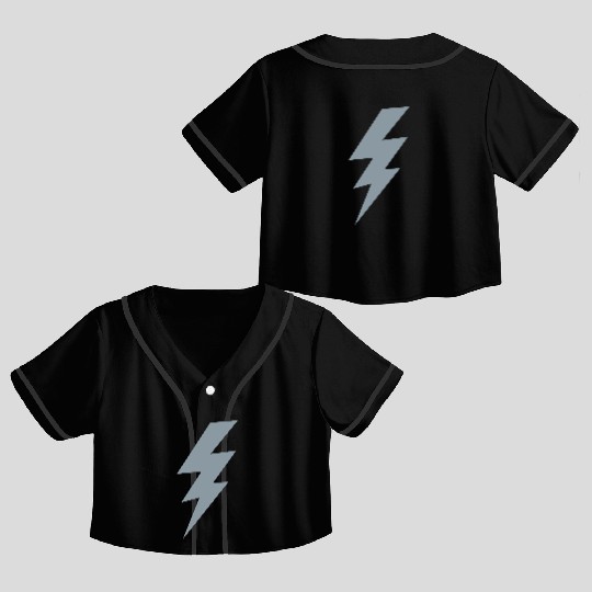 thunder lightning bolt flash Crop Top Baseball Jerseys