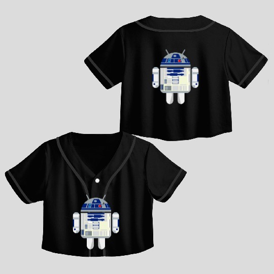 R2D2 Android Crop Top Baseball Jerseys