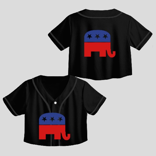 Republican elephant Crop Top Baseball Jerseys