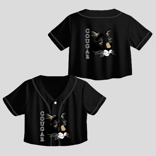 Cougar,Mountain Lion, Puma Crop Top Baseball Jerseys