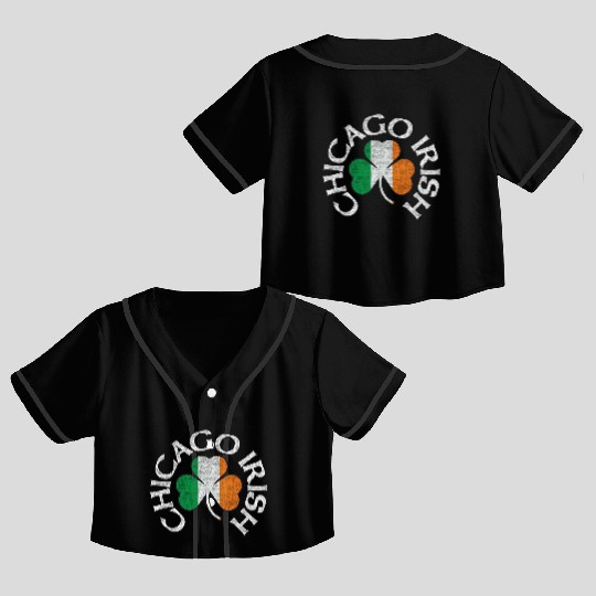 Chicago Irish Shamrock Apparel Crop Top Baseball Jerseys