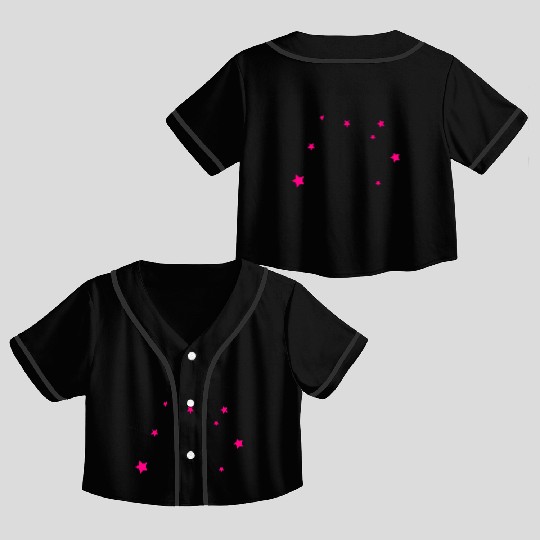 Stars, Pink, Bling Bling Crop Top Baseball Jerseys