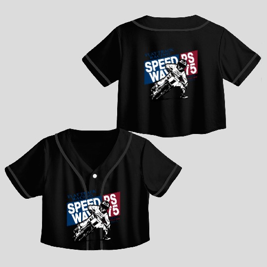 Flat Track Rider - Speedway Racing Crop Top Baseball Jerseys
