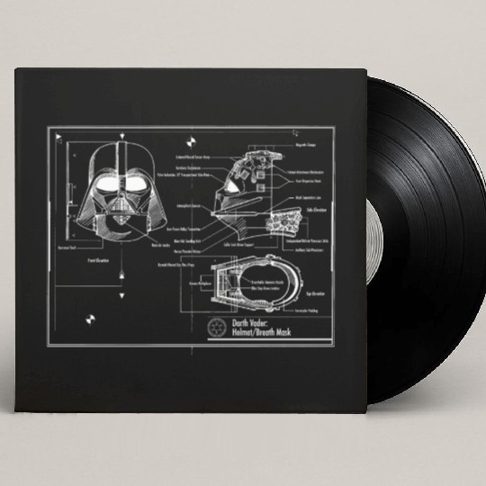 darth vader star wars blueprint Custom Vinyl Record Sleeves
