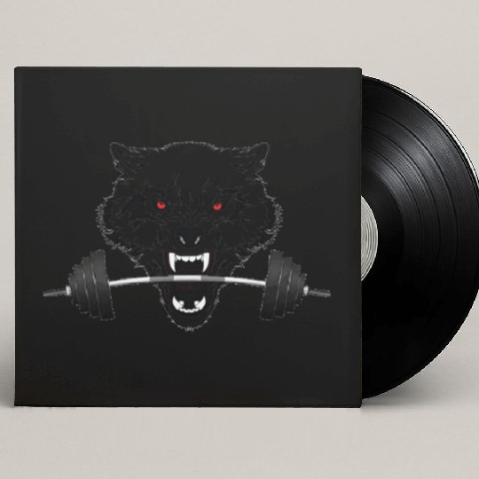 weight lifting wolf clear Custom Vinyl Record Sleeves