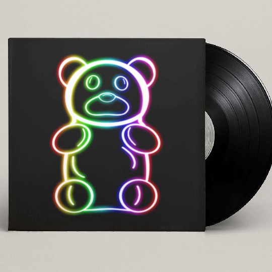 Neon Rainbow Gummy Bear Custom Vinyl Record Sleeves