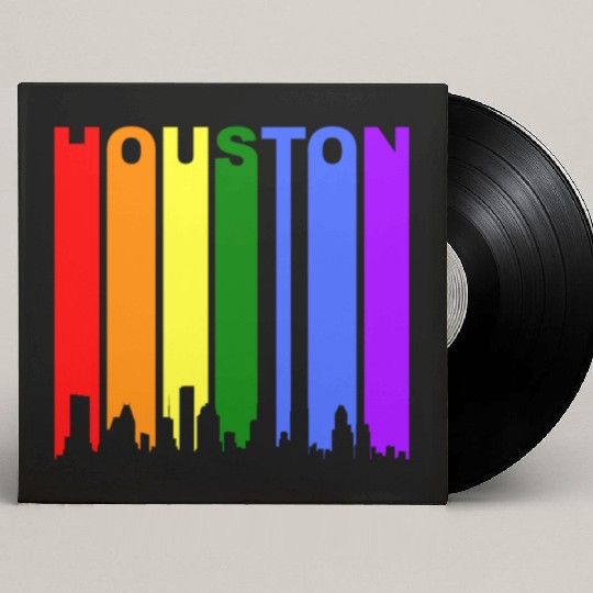 Houston Texas Rainbow Skyline LGBT Gay Pride Custom Vinyl Record Sleeves