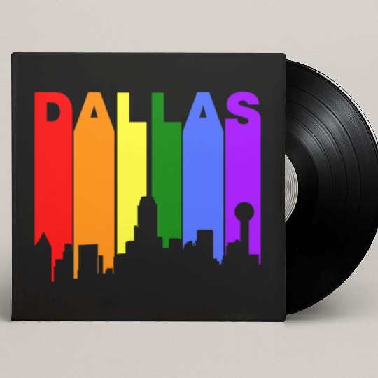 Dallas Texas Gay Pride Rainbow Skyline Custom Vinyl Record Sleeves