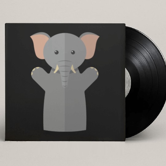 Hand puppet elephant Custom Vinyl Record Sleeves