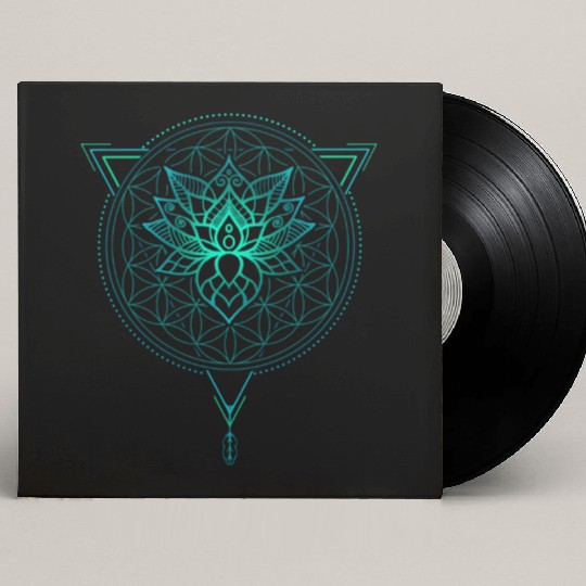 Lotus of Life Mandala in Geometric Custom Vinyl Record Sleeves