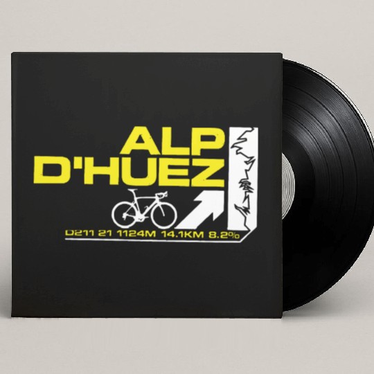 Tour De France Alp D huez Cycling Mens Printed bik Custom Vinyl Record Sleeves