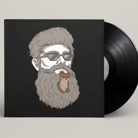 Beard Weasel Funny Beard Design Custom Vinyl Record Sleeves