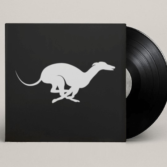 Light Grey Running Greyhound X Racer Track Dog Custom Vinyl Record Sleeves