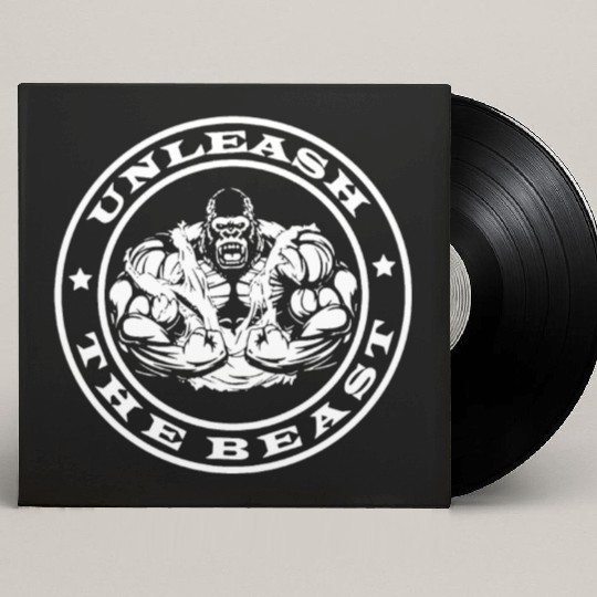 Unleash the Beast Gorilla Ape Bodybuilding Gym Top Custom Vinyl Record Sleeves