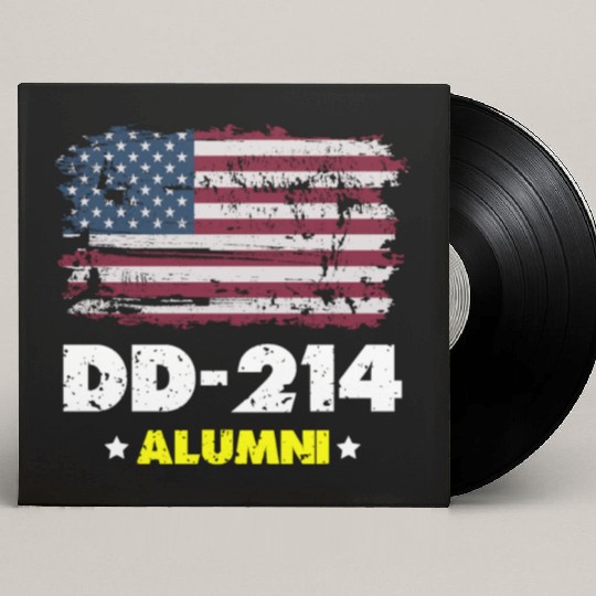 DD-214 Us Armed Forces Alumni American Flag Custom Vinyl Record Sleeves