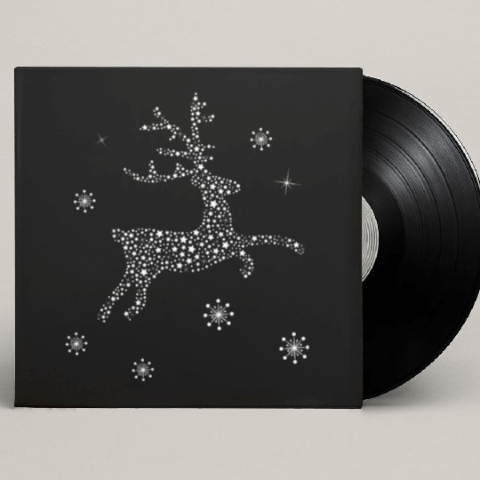 Deer, reindeer of stars and snowflakes Custom Vinyl Record Sleeves