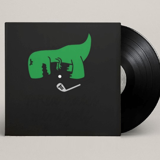 T-Rex hates minigolf miniature golf dinosaur Custom Vinyl Record Sleeves