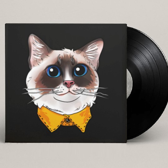 Ragdoll Cat Face Cats funny cute sweet Kitty gift Custom Vinyl Record Sleeves