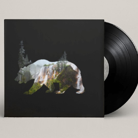 Baer grizzly national parc california nature wood Custom Vinyl Record Sleeves