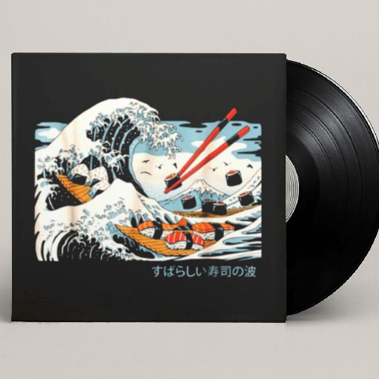 The Great Sushi Wave Japanese Custom Vinyl Record Sleeves