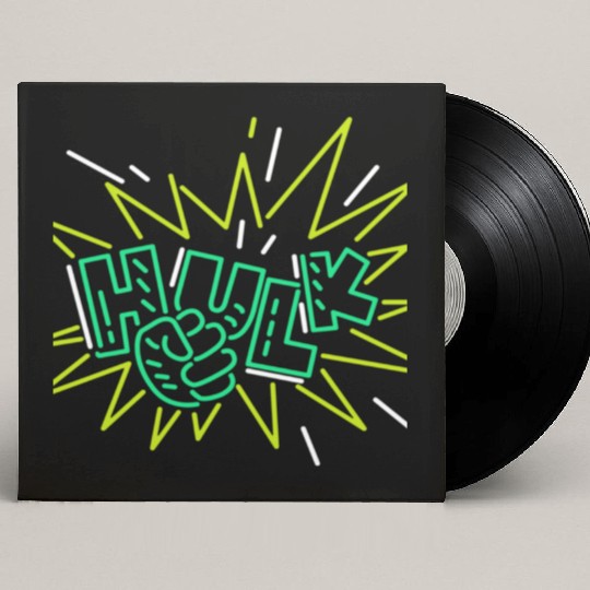 Neon Hulk Custom Vinyl Record Sleeves By Marvel Design By Humans----PD