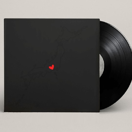 JAPAN - HEART - outline map Custom Vinyl Record Sleeves