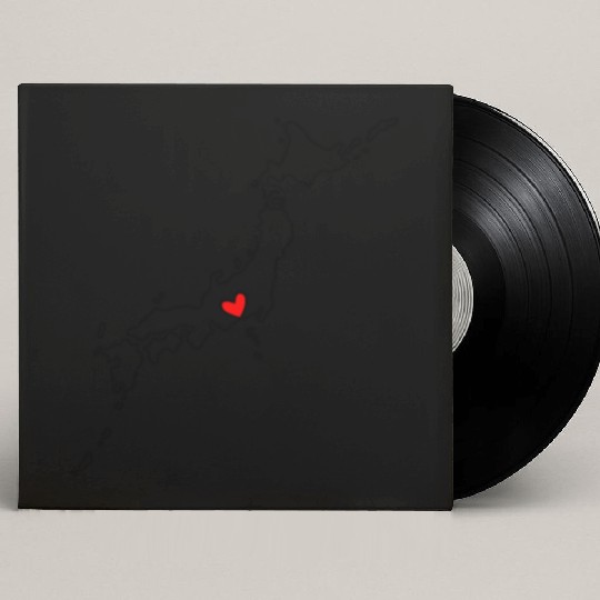 JAPAN - HEART - outline map Custom Vinyl Record Sleeves