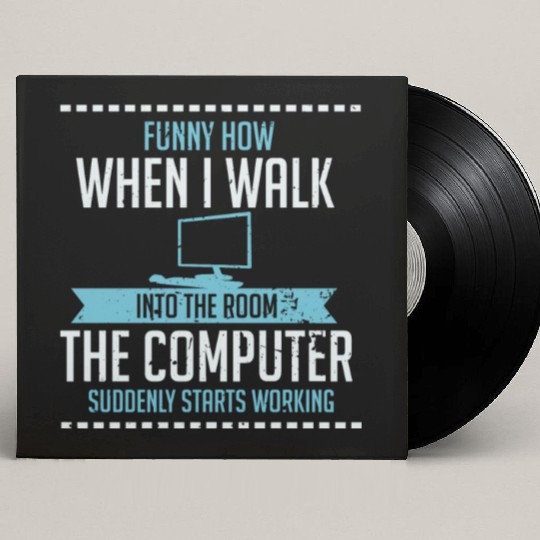 Funny Computer Geek Custom Vinyl Record Sleeves: Tech Support I Software