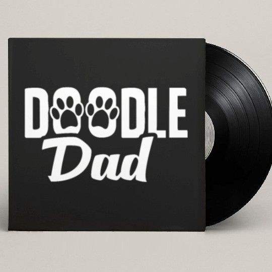 Doodle Dad, Cute Golden Doodle Fathers Day Paws, Custom Vinyl Record Sleeves
