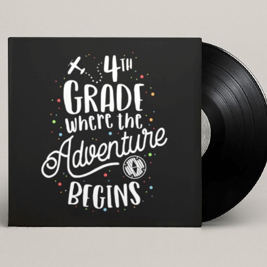 4th Grade Where The Adventure Begins Custom Vinyl Record Sleeves Kids