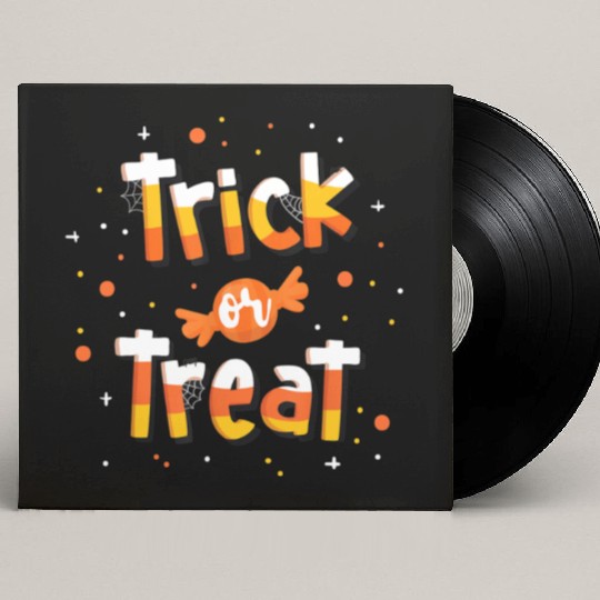 Trick Or treat Candy Yellow and Orange Cute Custom Vinyl Record Sleeves