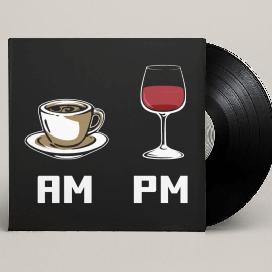 AM PM Coffee Lover Caffeine Wine Lover Custom Vinyl Record Sleeves