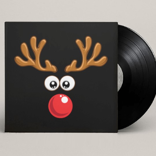 Christmas Rudolph reindeer winter nature gift Custom Vinyl Record Sleeves
