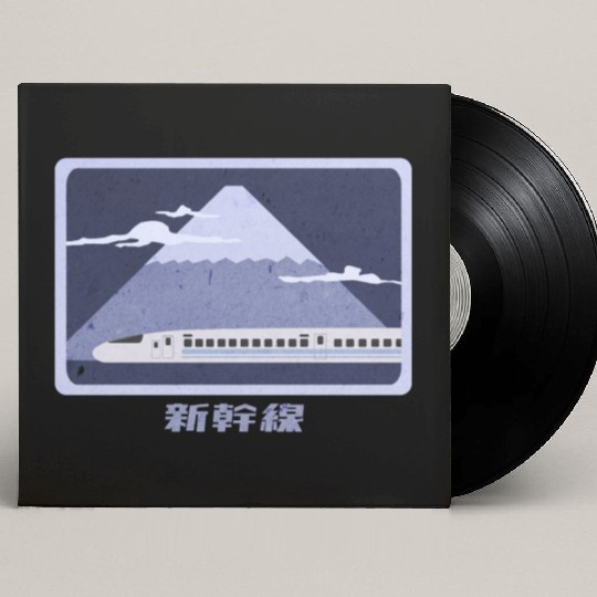 Japanese Bullet Train Passing Mt. Fuji Custom Vinyl Record Sleeves