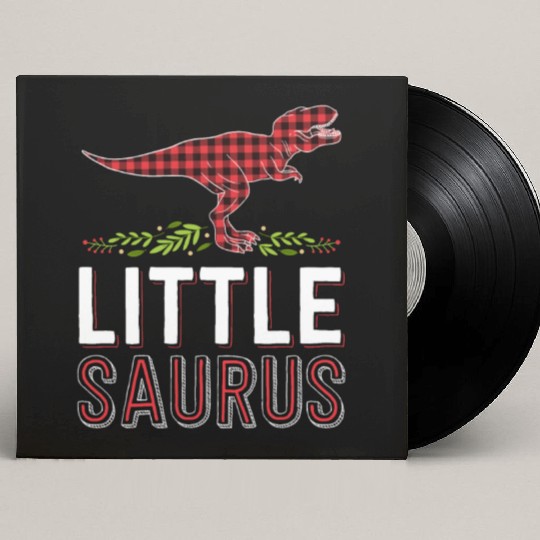 Little Saurus T Rex Kid Red Plaid Matching Family Custom Vinyl Record Sleeves