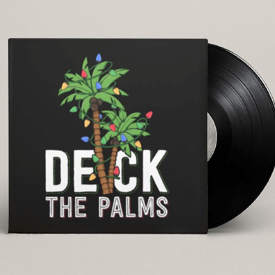 Deck The Palm Tree Lights Tropical Hawaii Family Custom Vinyl Record Sleeves