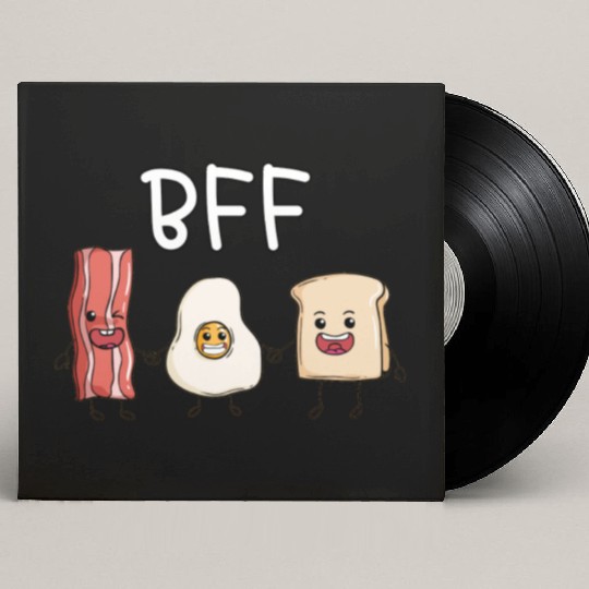 Fried egg bacon and toast best friends forever Custom Vinyl Record Sleeves