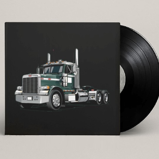 Green Semi Truck Custom Vinyl Record Sleeves