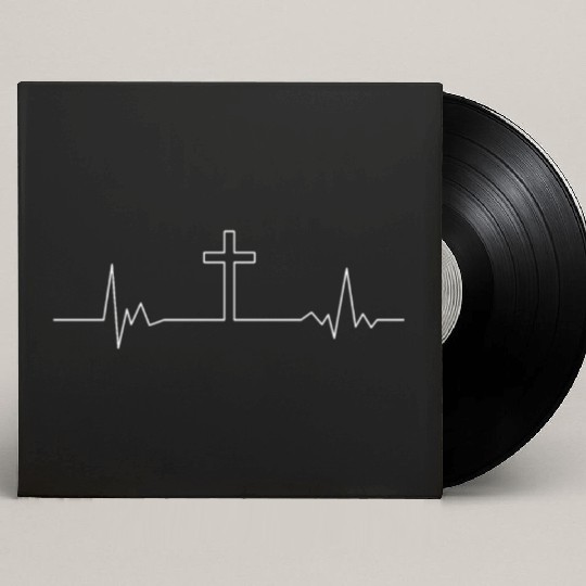 Heartbeat Cross Crucifix Jesus Christ Church God Custom Vinyl Record Sleeves