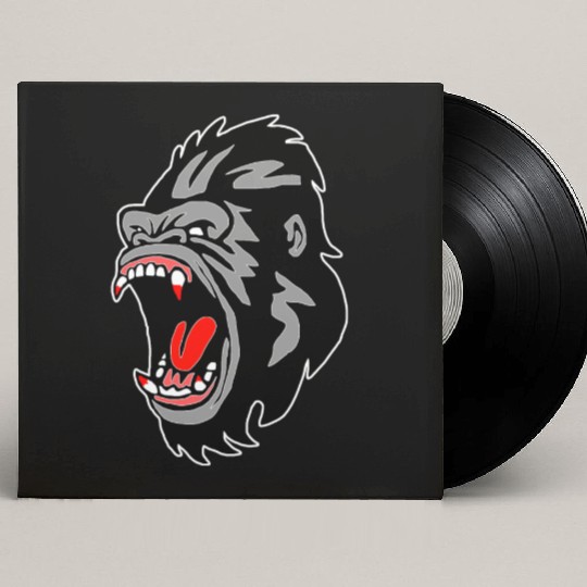 Gorilla Face Angry, Primate, Ape, Monkey Custom Vinyl Record Sleeves