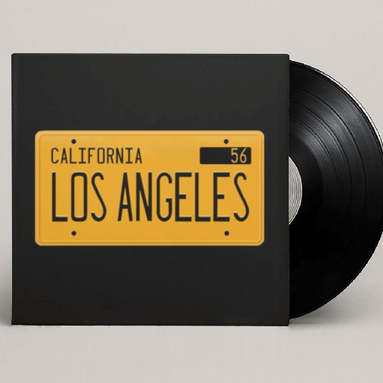 Los Angeles California 1956 yellow license plate Custom Vinyl Record Sleeves