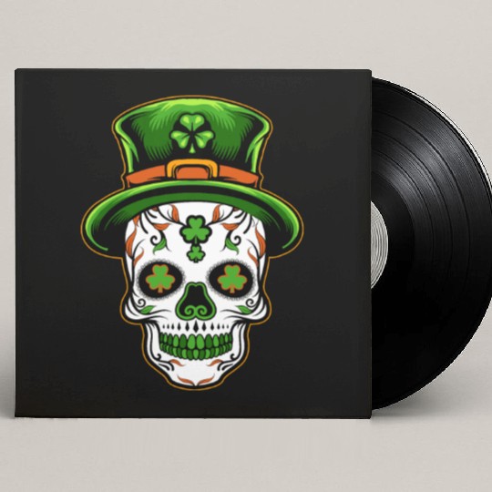 Sugar Skull St Patricks Day Custom Vinyl Record Sleeves