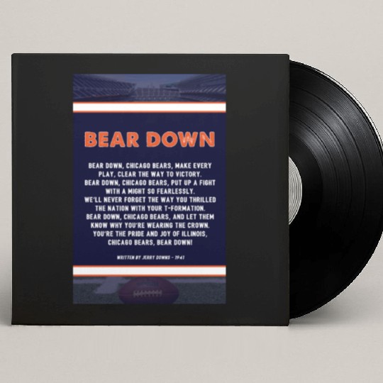 Bear Down Lyrics Poster Custom Vinyl Record Sleeves