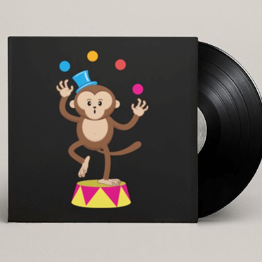 Cute Circus Monkey Ape Comic Cartoon Custom Vinyl Record Sleeves