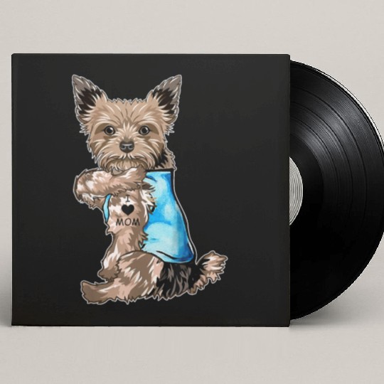 Yorkie Dog Tattoo I Love Mom Mothers Day Gifts T S Custom Vinyl Record Sleeves